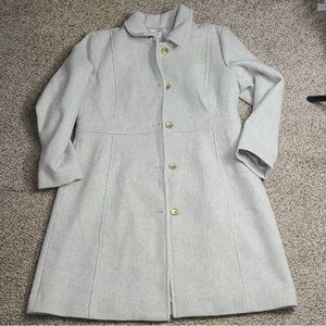 J. Crew Women's Cream Trench Coat with Gold Buttons